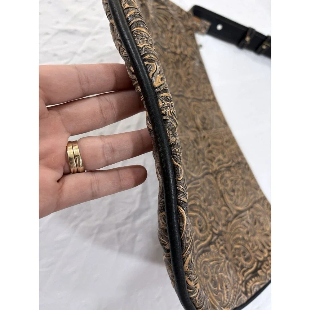 Vintage Maxximum Western Floral Embossed Half Moon Shoulder Bag Y2K